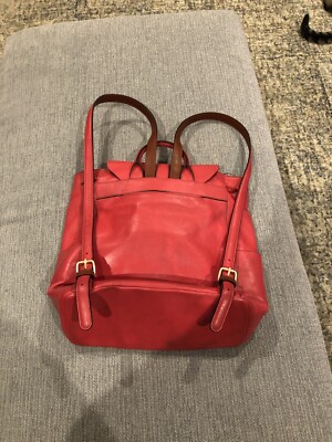 Vera Bradley Red Leather Large Backpack Handbag with dustbag Vera Bradley Leather Exterior Backpack Bags & Handbags for  main image 3