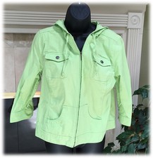 Christopher  Banks Green Spring Summer Jacket with Hood Size Small NWOT