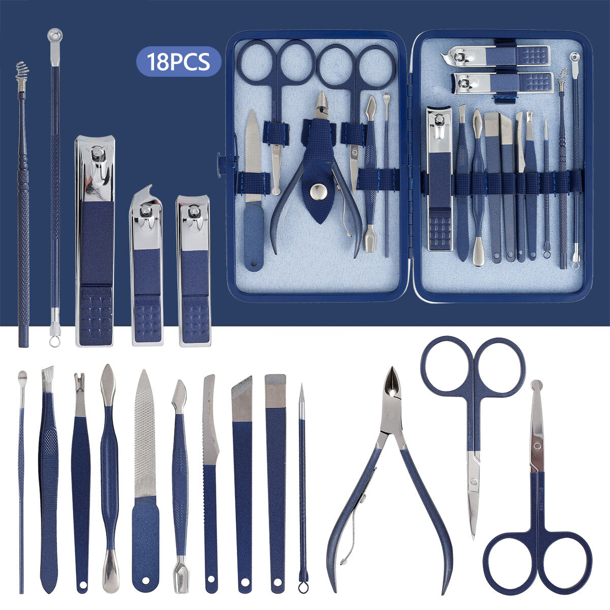 Manicure Kit 18 in 1 Professional Nail Care Kit Stainless Steel