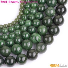 Natural AAA Green Canadian Jadeite Jade Stone Beads For Jewelry Making 15'' Gift