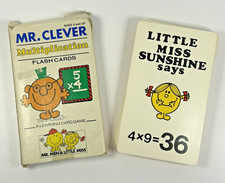 Vintage 80s Mr Clever Multiplication Flash Cards Retro Math Game Deck RARE