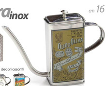 OLIERA VINTAGE RETRò CONTENITORE OLIO MANICO ACCIAIO INOX BOTTIGLIA 500 ML 16cm