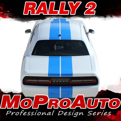 2015-2023 For Challenger RALLY 10 Inch Racing Stripe Vinyl Graphics Hood Decal
