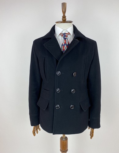 Mens SuperDry Pea Coat double-breasted 