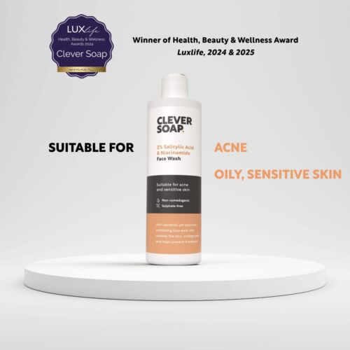 Clever Soap 2% Salicylic Acid & Niacinamide Face Wash - For Oily, Sensitive Skin - Picture 2 of 7