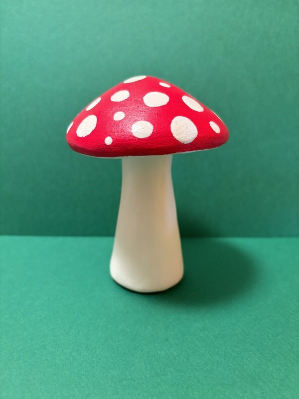 Handmade Hand-painted Nintendo Mario 4.5" Mushroom Toadstool Figurine Replica