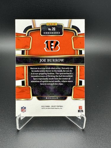 2023 Panini Select NFL - Concourse Joe Burrow #20 Silver Prizm - Picture 2 of 2