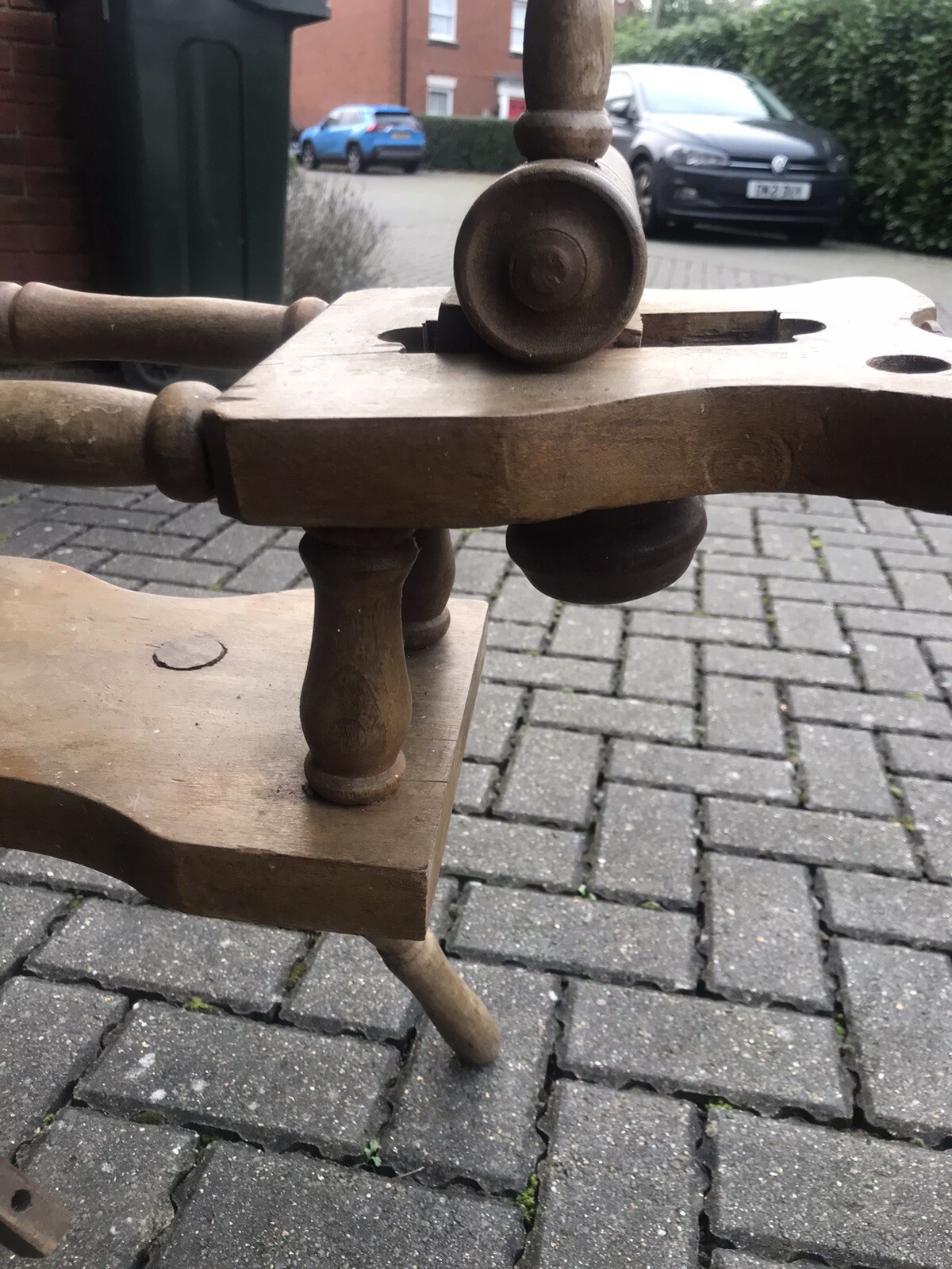 Vintage Wooden Spinning Wheel eBay