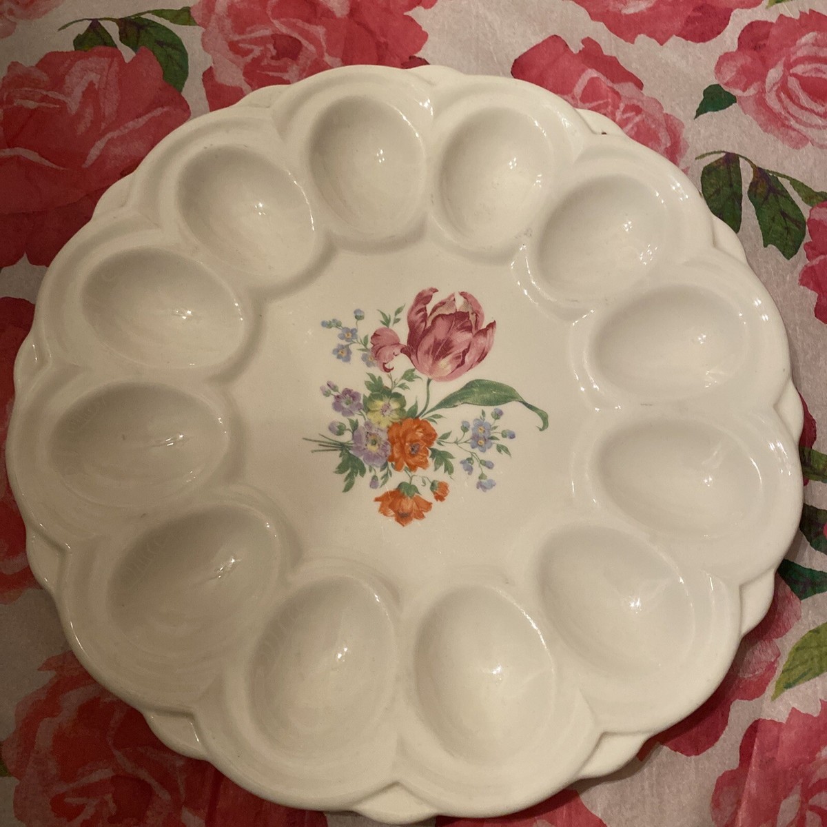 エッグプレート antique egg holder plate 1940 | eBay
