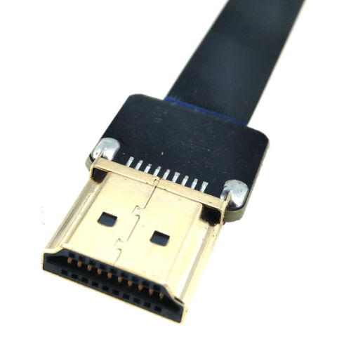 HDMI Flex Cable Angled to Straight Male Connector 4K Drone Video Flat Wire 20cm - Picture 4 of 7