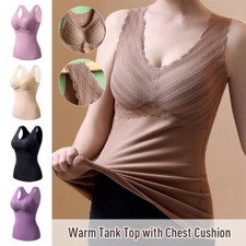Winter Thin Fleece Sleeveless Camisole Tank Top Underwear Thermal Vest L-3XL