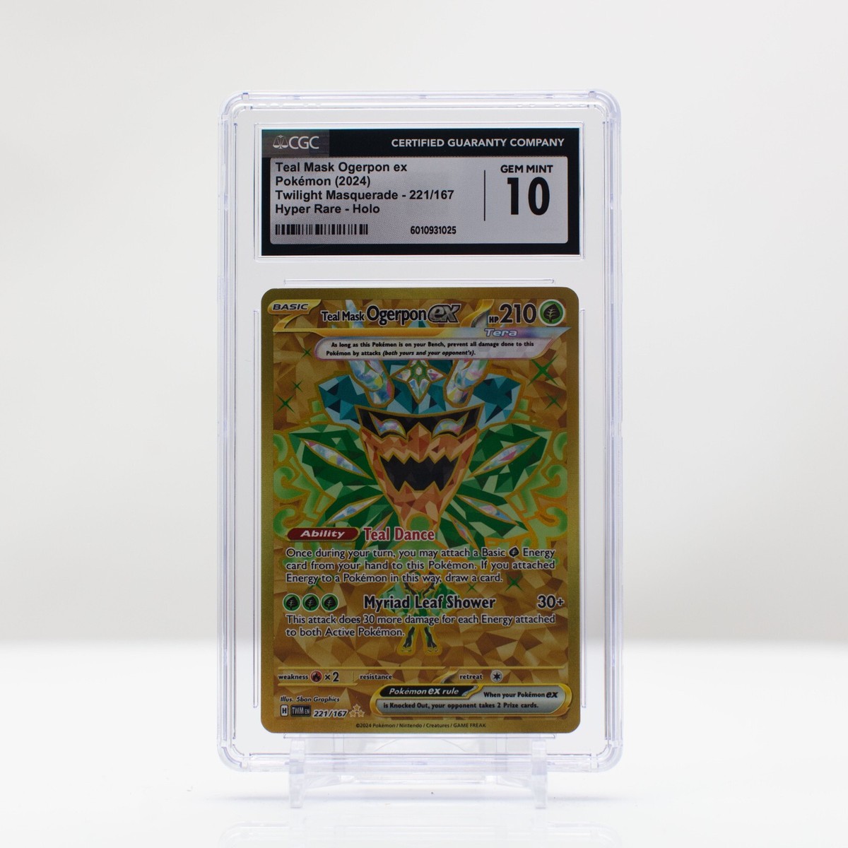 Pokémon Teal Mask Ogerpon ex #2221 Gold Hyper Rare Twilight