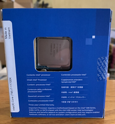 Intel Core i7-11700K Rocket Lake 8-Core 3.6 GHz LGA 1200 125W