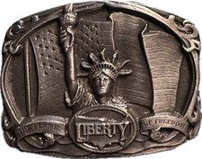 1988 Statue of Liberty Belt Buckle Bergamot Brass Works D-157 Made in USA