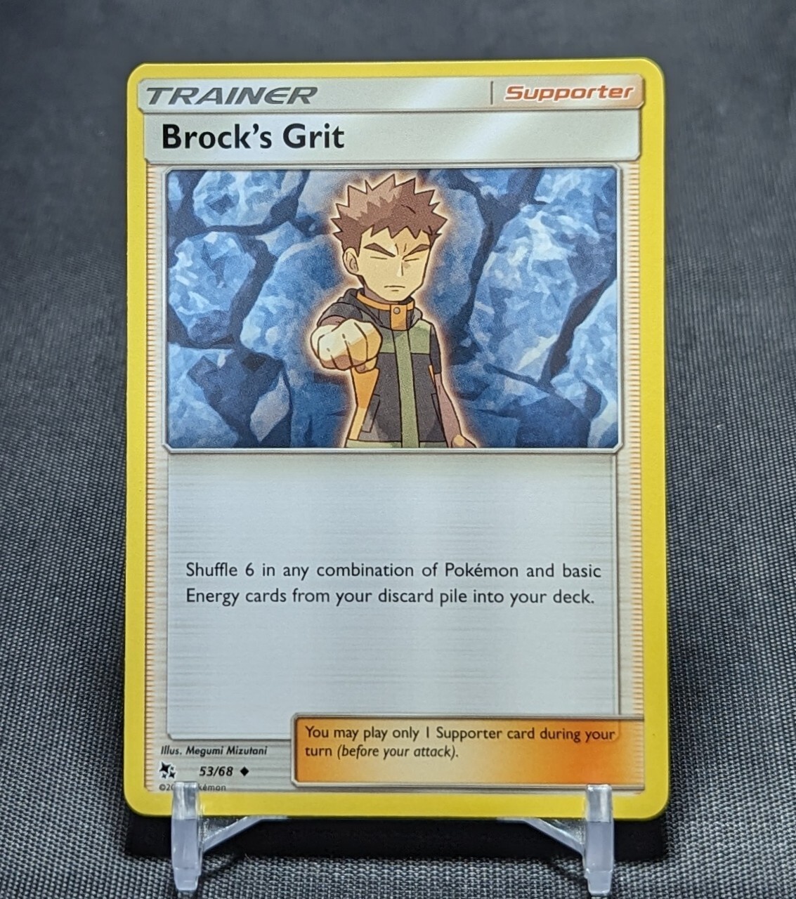Brock's Grit Regular Uncommon Trainer 2019 Hidden Fates Pokemon TCG Card 53/68