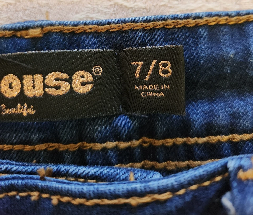 Dollhouse Jeans Kids Girls size 7/8 Dark Flare Wide Leg - Image 4 of 4