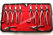 GERMAN STAINLESS EXTRACTING FORCEPS EXTRACTION DENTAL INSTRUMENTS-SET OF 10 EACH