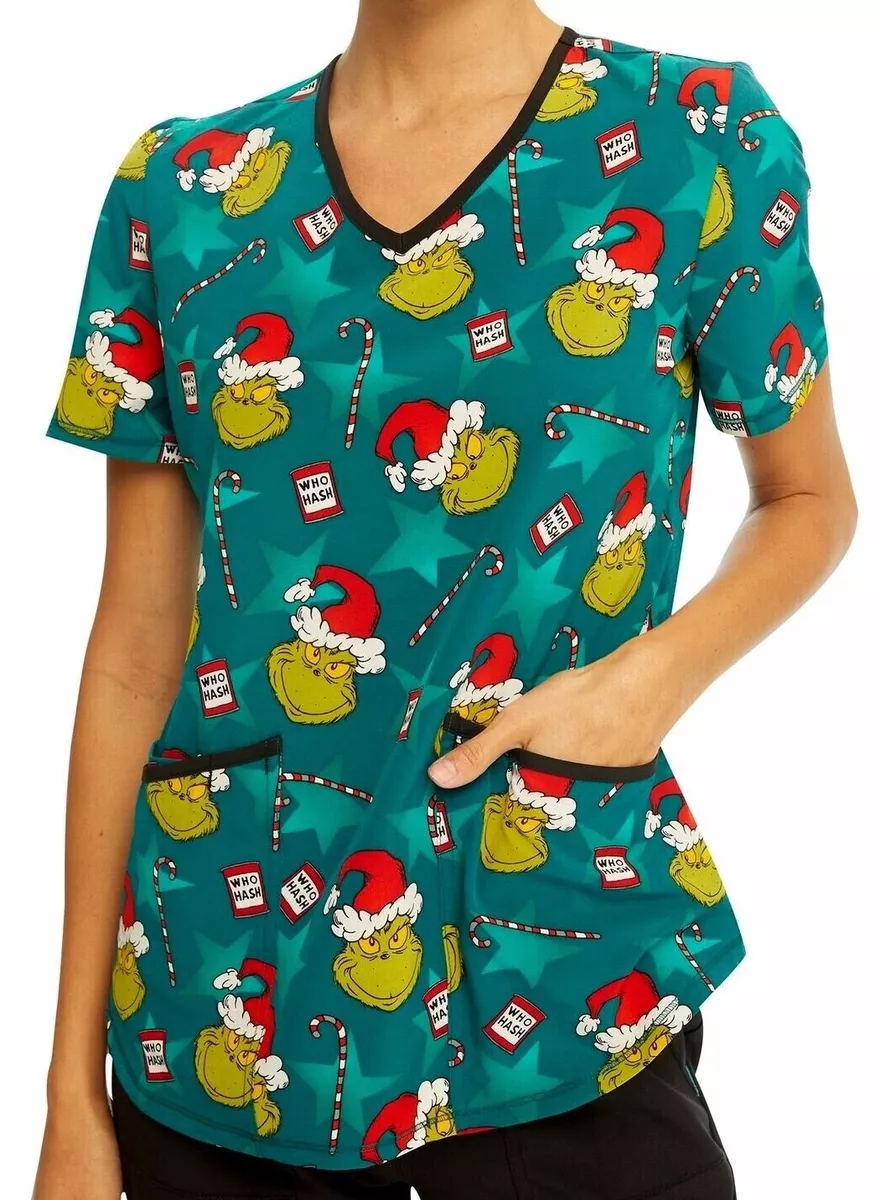 Christmas scrub best sale tops