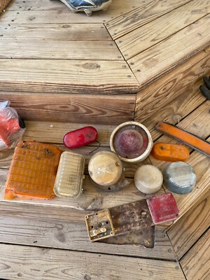 Vintage Old Antique Park Light etc Orange Red Mixed Lot Rat Rod Truck Car Ford