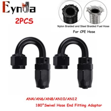 2Pcs Universal 6AN 180° Swivel Hose End Fitting Adaptor For CPE Oil Fuel Line
