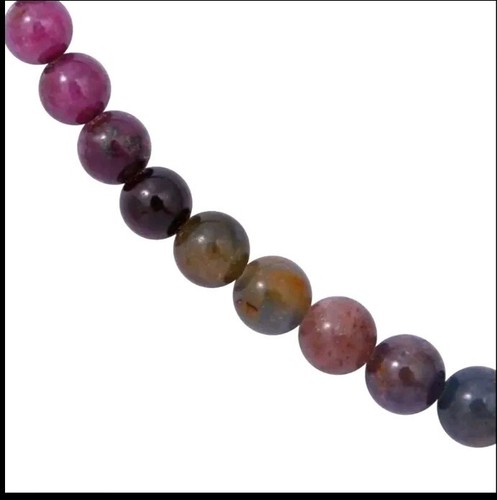 Genuine 140 Ctw Multi Colored Sapphire Bead Princess Necklace In Sterling Silver - Picture 4 of 4