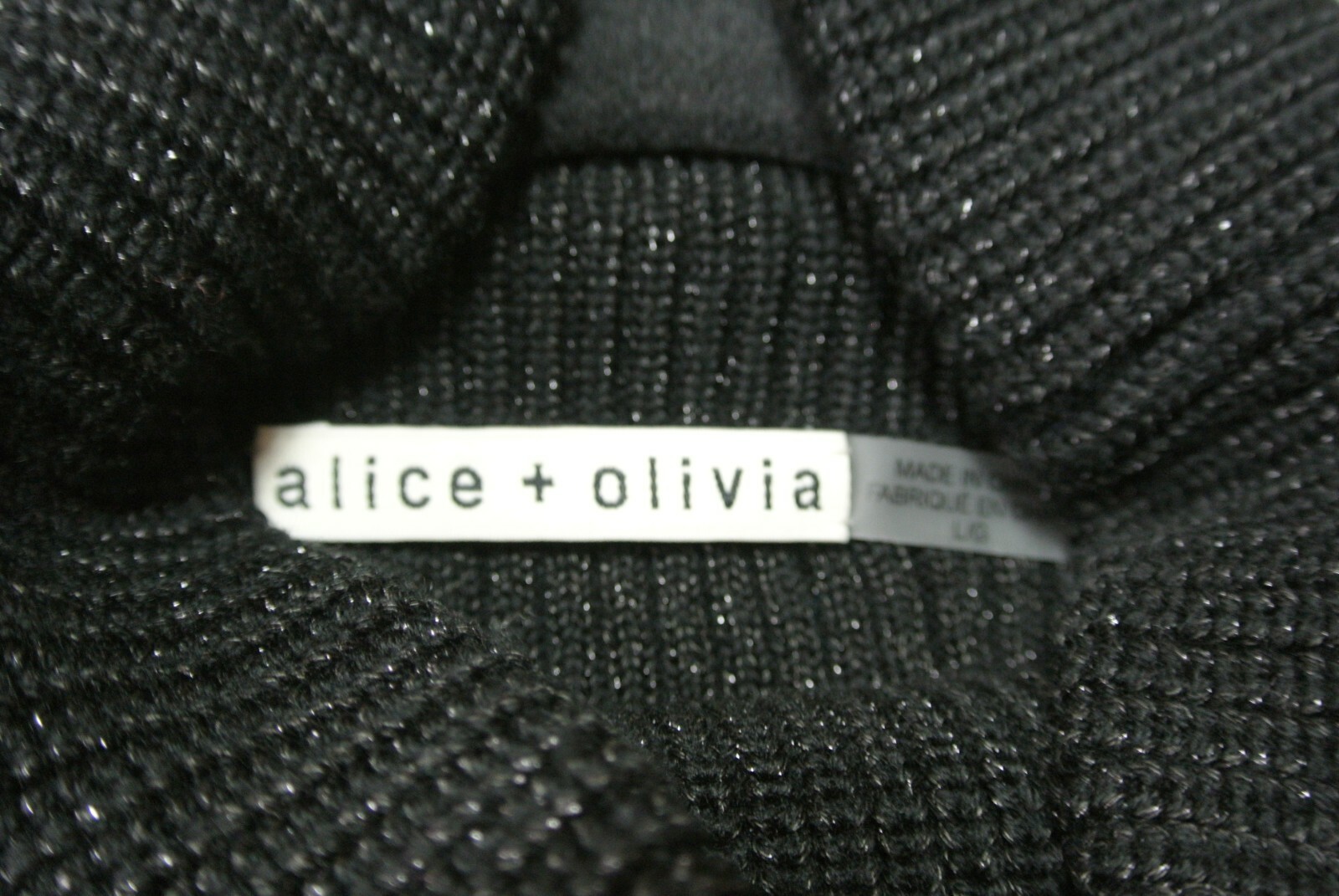 NEW Alice + Olivia Darcey Turtleneck Sweater Tank Top in Black - Size L  #S2178 | eBay