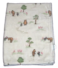 Disney Winnie the Pooh Bear Collection Baby Blanket Piglet Trees Soft 30x40 EUC