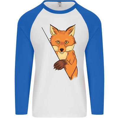 An Orange Fox Illustration Herren L/S Baseball Maglietta
