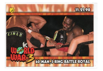 1999 Topps WCW/nWo Nitro Sticker #S11 60 Man 3 Ring Battle Royal Booker T Rey Jr