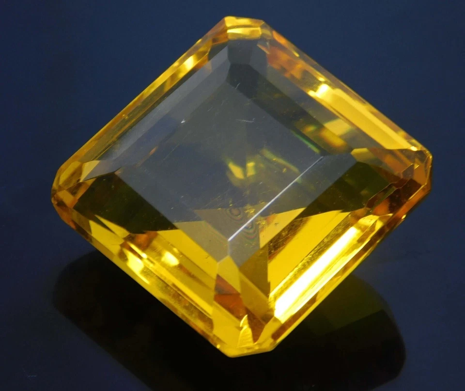 Piedra preciosa suelta natural certificada 75-76 quilates corte cuadrado topacio amarillo brasileño Foto 4 de 4