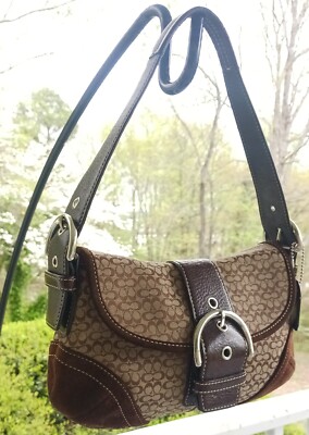 バッグ Coach Brown Suede Soho Hobo Handbag y2k Coach Brown Suede Soho Hobo Handbag y2k