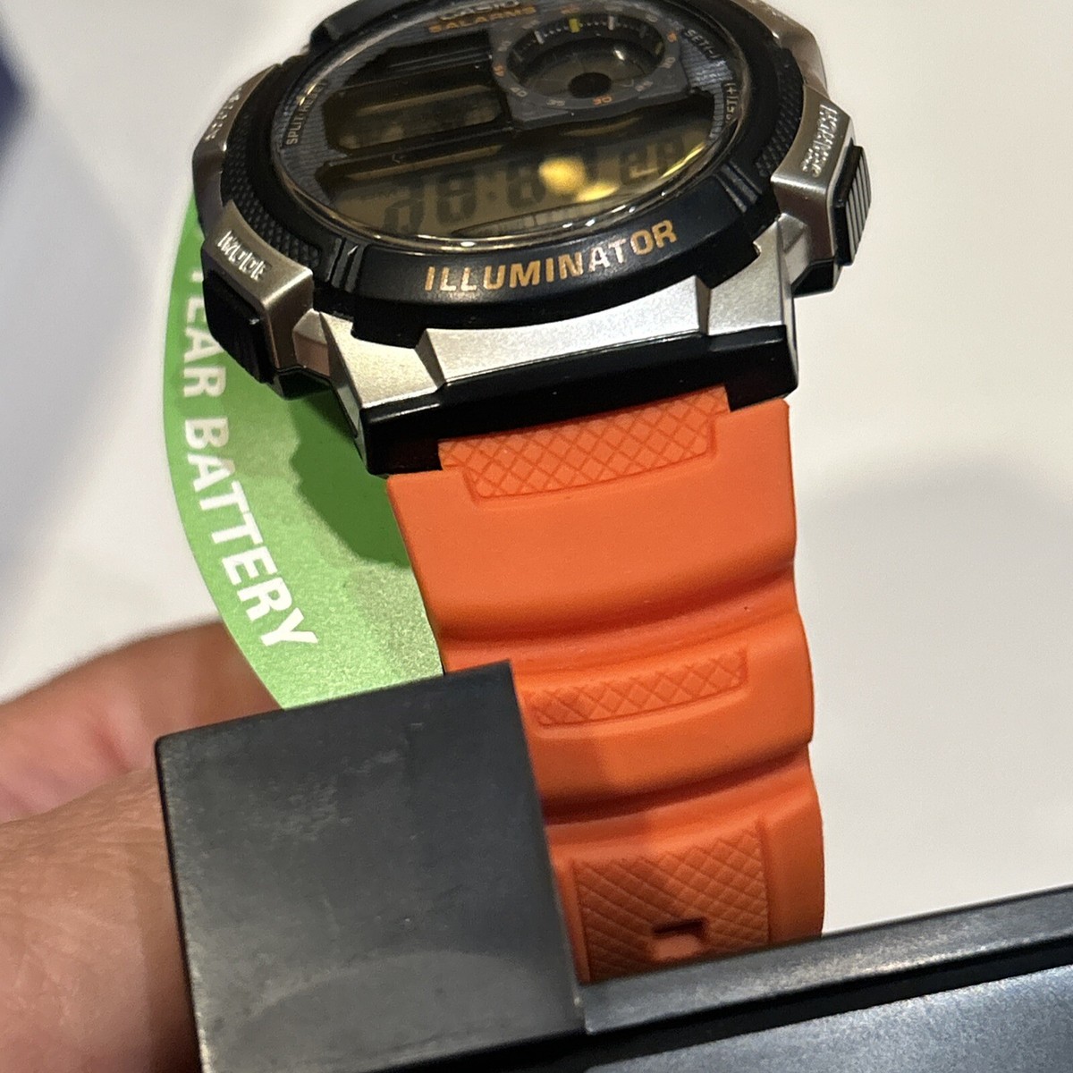 Casio Men’s Digital Watch with Black Dial & Orange Strap - AE1000W-4BV Men main image 4