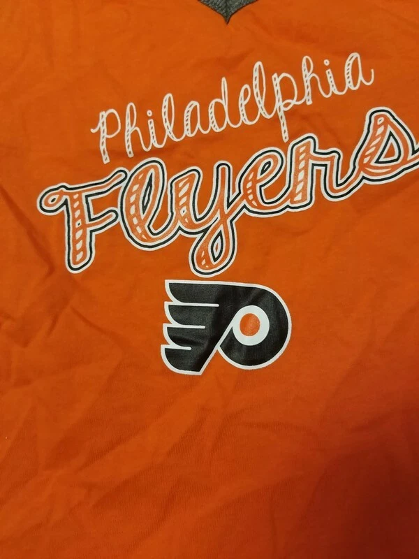 NHL Philadelphia Flyers Checking Girls Size S (6/6x) Short Sleeve T Shirt Orange - Image 2 of 3