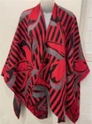 TAKING SHAPE Red Floral Print Poncho -One Size- NWT