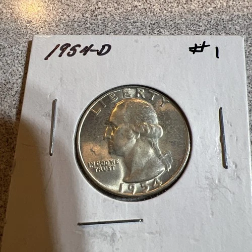 1954 D Uncirculated Washington Silver Quarter #1