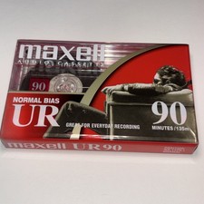 Maxell 108510 UR-90 Single Normal Bias Audio Cassette 90 Minute with Case 1 Pack