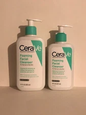 CeraVe Foaming Facial Cleanser For Normal to Oily Skin 8 oz & 12 oz (Set of 2) 