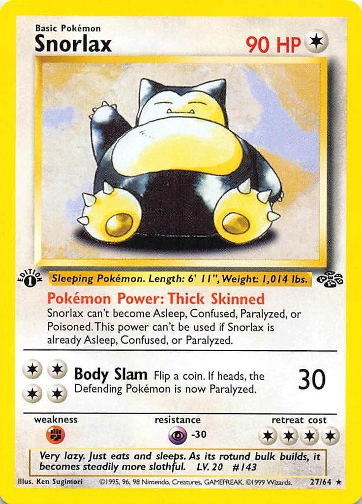 Snorlax 27/64 Jungle for sale | eBay