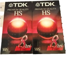 Lot Of 2 TDK Premium Quality HS T160 8 Hr Blank VHS Cassette Tapes New Sealed
