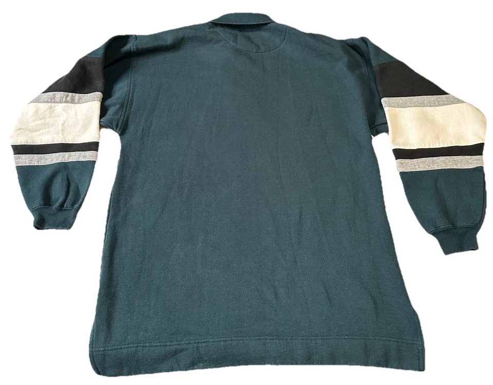 Camisa polo vintage David Taylor para hombre mediana de golf manga larga suéter a rayas Foto 2 de 4