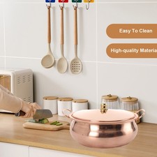 Zuppiera in rame, fatta a mano, rame, adatta per fornelli e induzione,