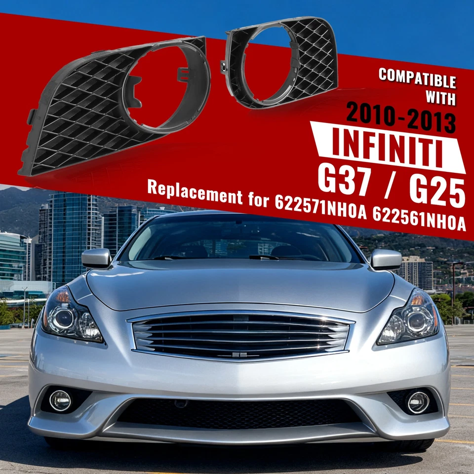Front Fog Light Bezel Cover Trim For Infiniti G25 G37 2010-2013 Left Right Side Foto 2 de 4