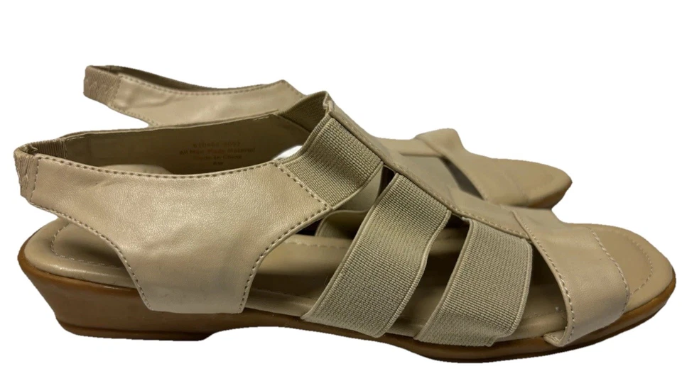 Pure Comfort by Beacon Elastic Strap Tan Beige Sandals Women’s 8 Wide Shoes - Image 2 of 4