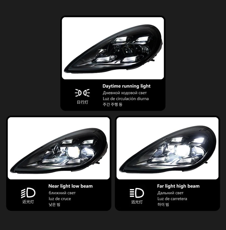 Headlights For Porsche Panamera 970 2010-2013 Upgrade To 2022 Led Headlamp Pair Foto 3 de 4