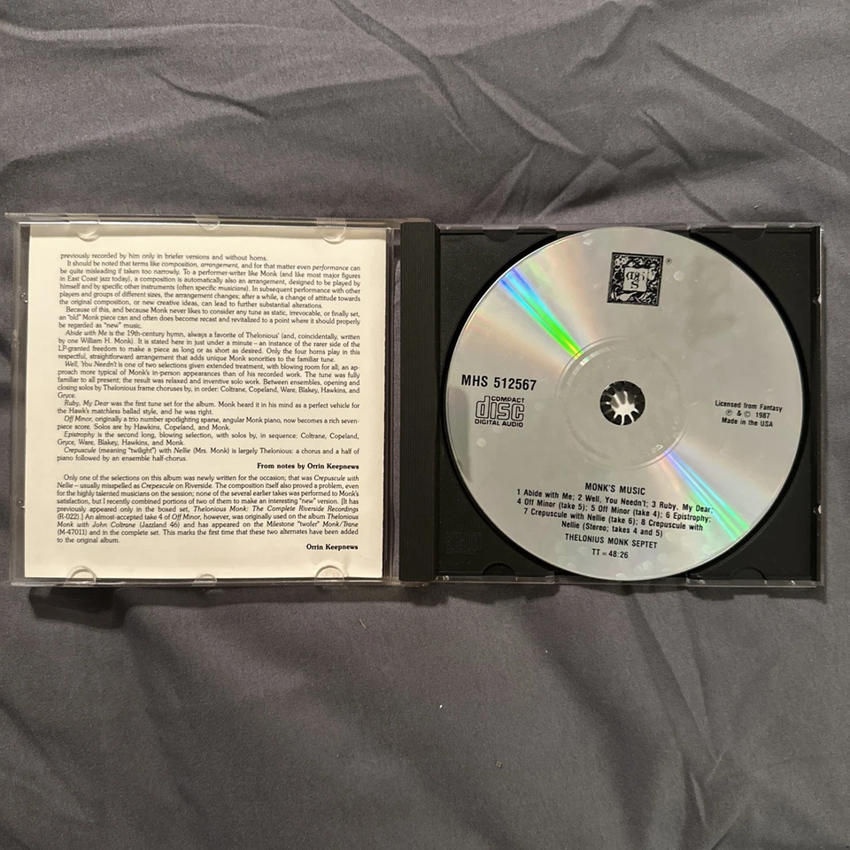 Monk’s Music Thelonious Monk Septet CD With Coleman Hawkins Art Blakey 1957 NY  Foto 2 de 4