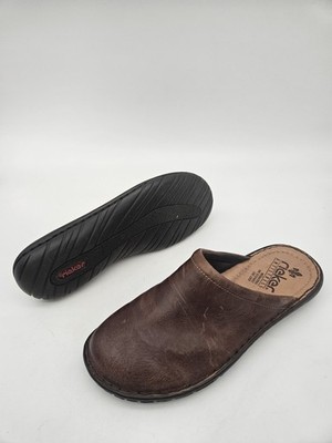 Rieker Slippers for Men Leather Brown Size 10.5