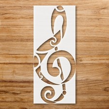 Musical Clef Design with Intricate Swirls Wall Art Reusable Stencil - StencilAir