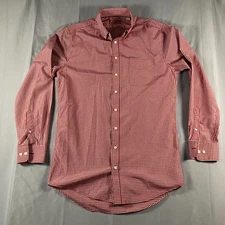 Chick-fil-A Team Style Mens Medium Long Sleeve Button Up Red Gingham Check Shirt