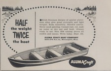 1954 Print Ad Aluma Craft Aluminum Boats Erich Swenson Designs Half Weight Minn