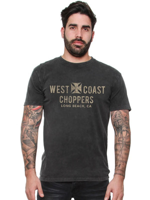 West Coast Choppers Eagle T-Shirt Vintage Off Black WCC Biker Herren